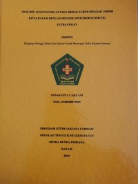 Analisis asam salisilat pada bedak tabur dipasar jodoh kota batam dengan metode spektrofotometri  ultraviolet