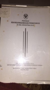 Pedoman Penyelenggaraan Puskesmas di Era Desentralisasi